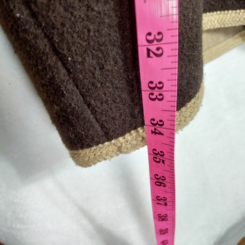United Colors of Benetton Vintage Wool Hooded Toggle Coat Brown Made in Italy 42 - Picture 6 of 7